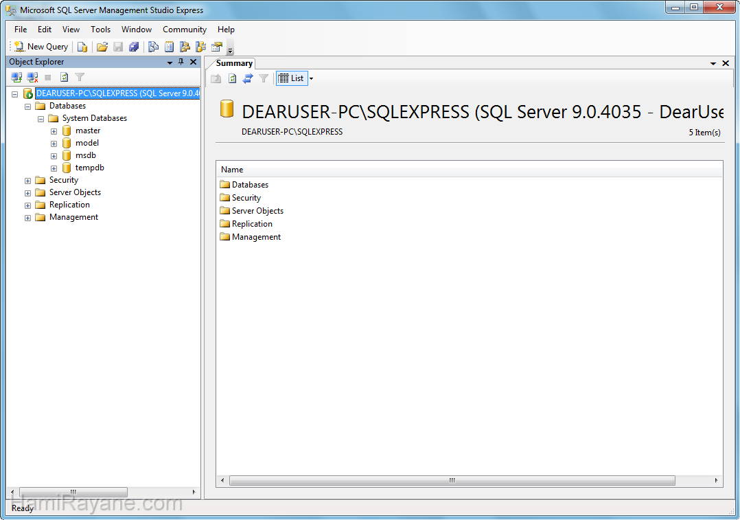 SQL Server 2008 Management Studio Express Resim 9
