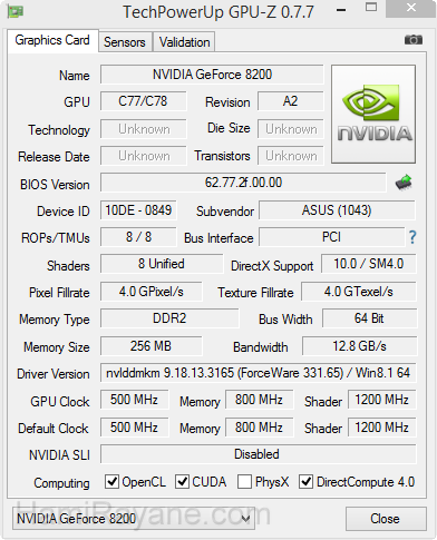 GPU-Z 2.18.0 Video Card Bild 4